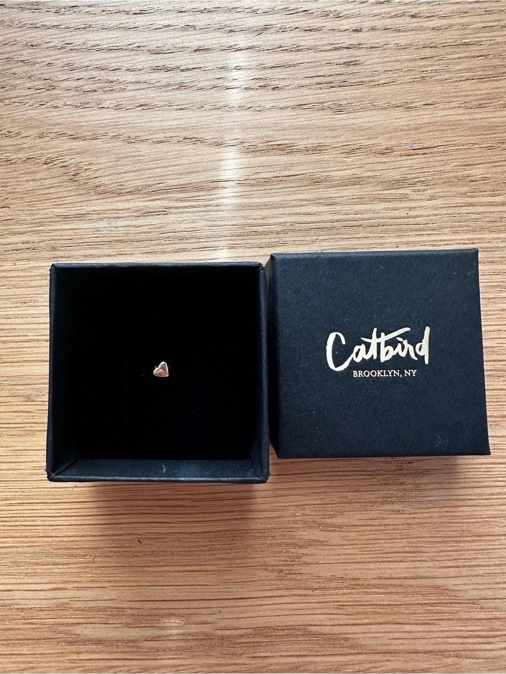 Catbird Gold Tiniest Heart Stud (Single)